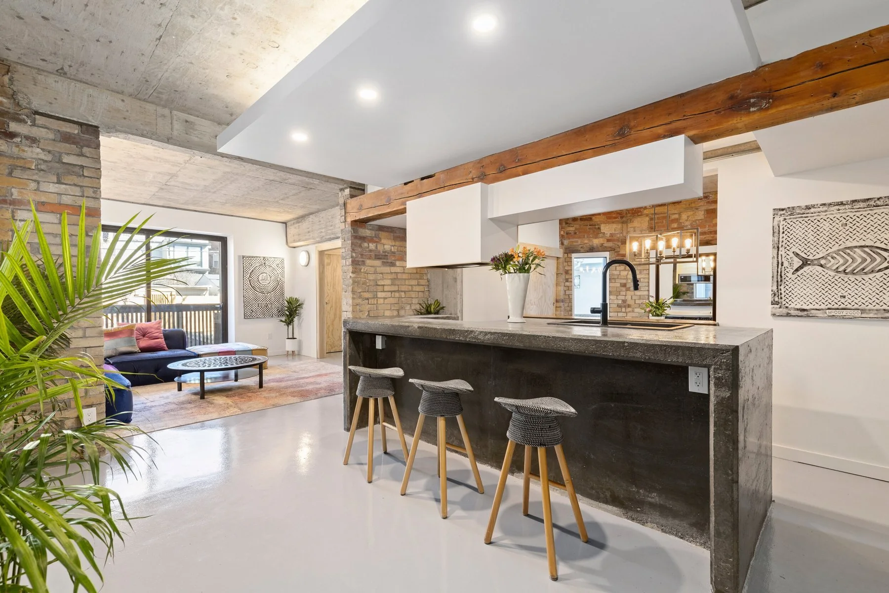 Loft kitchen with wood details