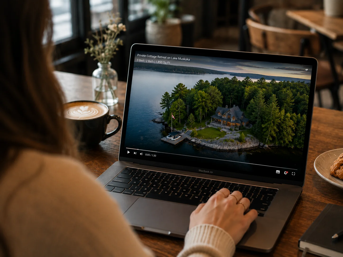 Illustration of a property website viewed on a laptop